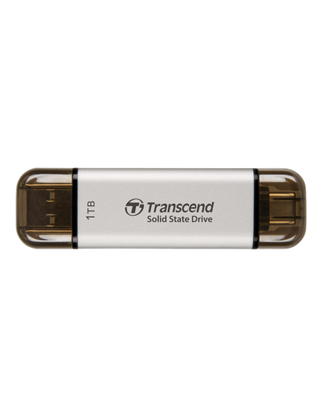 Внешний портативный SSD накопитель Transcend ESD310S, 2 ТБ, Серебристый (TS2TESD310S)