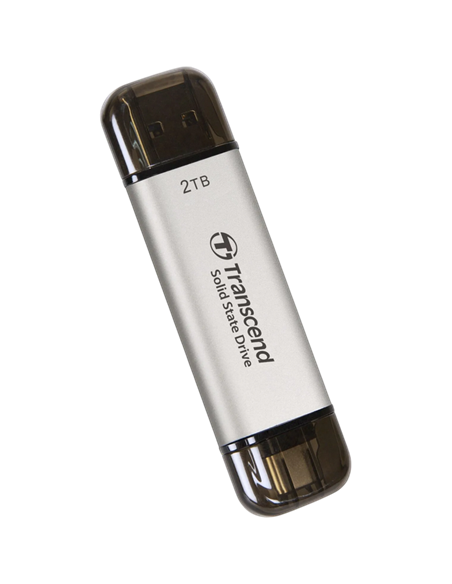 SSD portabil extern Transcend ESD310S, 2 TB, Argintiu (TS2TESD310S)