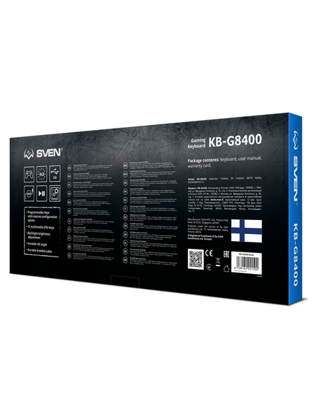 Tastatură SVEN KB-G8400, Cu fir, Negru
