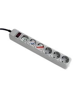 Prelungitor electric Gembird GMB SPG6-B-6C, 6 Prize, 1,8 m, Gri