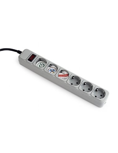Сетевой фильтр Gembird GMB SPG6-B-6C, 6 Розеток, 1,8 м, Серый