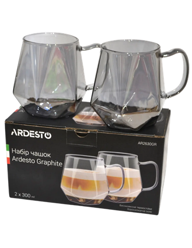 Набор стаканов Ardesto AR2630GR, 300 мл, 2 шт, Прозрачный