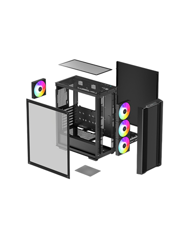 Компьютерный корпус Deepcool CC560  ARGB V2, Midi-Tower, Без блока питания, Чёрный
