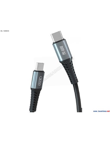 Кабель для зарядки и синхронизации XO NB-Q167, USB Type-C/USB Type-C, 1м, Чёрный