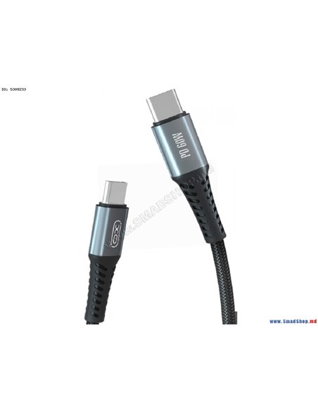 Кабель для зарядки и синхронизации XO NB-Q167, USB Type-C/USB Type-C, 1м, Чёрный