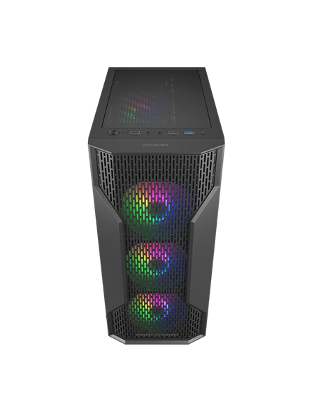 Компьютерный корпус Cougar MX 110 RGB, Midi-Tower, Без блока питания, Чёрный