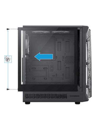 Carcasă PC Gamemax Starlight 2 AB, Midi-Tower, Fără PSU, Negru