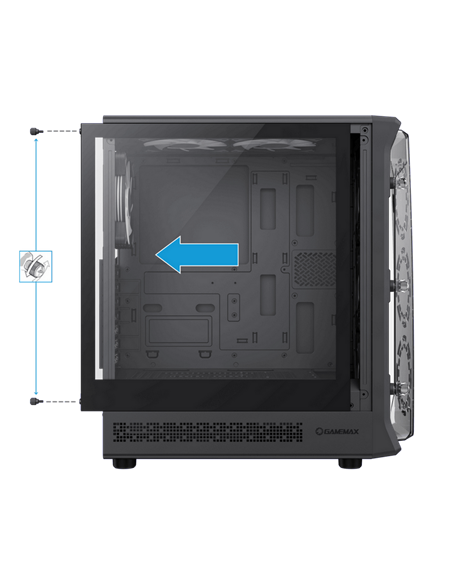 Carcasă PC Gamemax Starlight 2 AB, Midi-Tower, Fără PSU, Negru