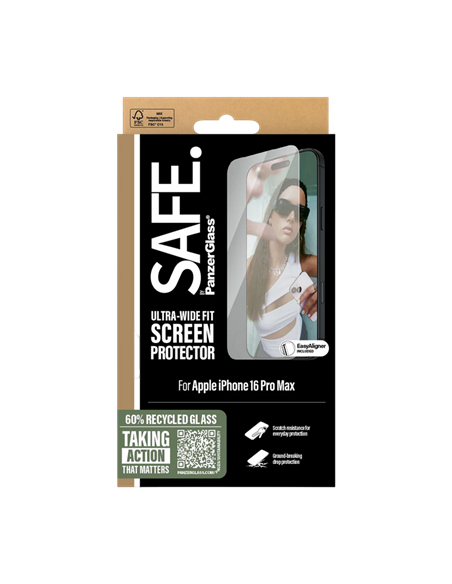 Защитное стекло PanzerGlass SAFE. UWF for iPhone 16 Pro Max, Прозрачный