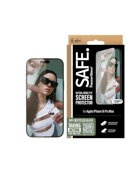 Защитное стекло PanzerGlass SAFE. UWF for iPhone 16 Pro Max, Прозрачный