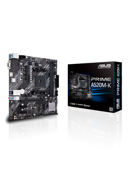 Placă de bază ASUS PRIME A520M-K, AM4, AMD A520, Micro-ATX