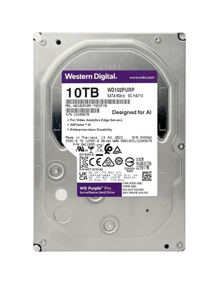 Unitate HDD Western Digital WD Purple Pro, 3.5", 10 TB WD102PURP