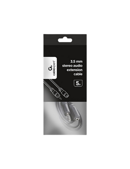Аудиокабель Cablexpert CCA-423-2M, 3.5mm 3-pin (F) - 3.5mm 3-pin (M), 2м, Чёрный