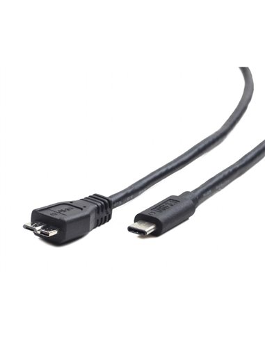 Кабель для зарядки и синхронизации Cablexpert CCP-USB3-mBMCM-1M, USB Type-C/micro-USB, 1м, Чёрный