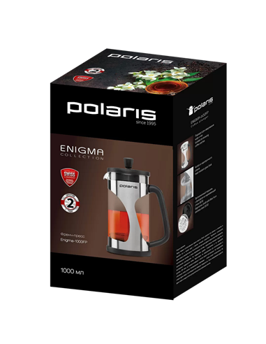 Френч-пресс Polaris Enigma-1000FP, 1л, Чёрный
