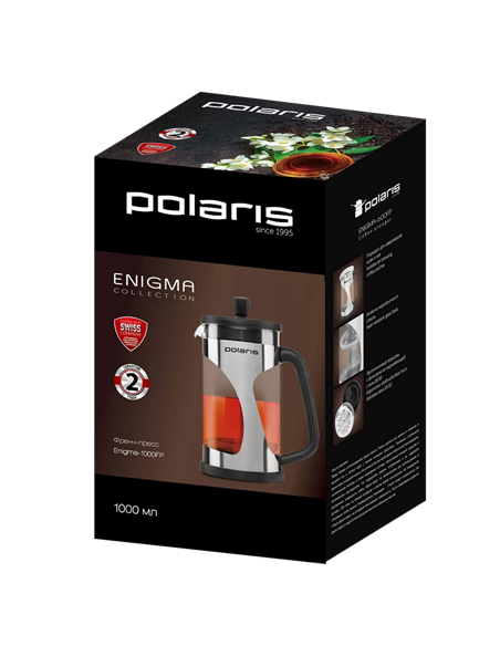 Френч-пресс Polaris Enigma-1000FP, 1л, Чёрный