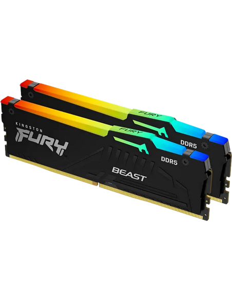 Оперативная память Kingston FURY Beast RGB, DDR5 SDRAM, 6000 МГц, 64 ГБ, KF560C30BBEAK2-64