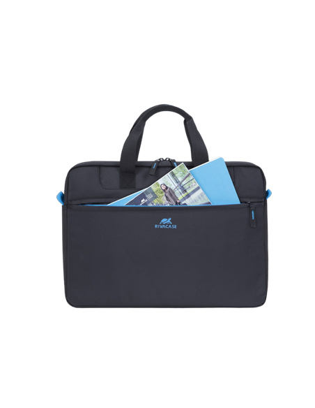 Geantă pentru Laptop RivaCase Regent, 15.6", Poliester, Negru