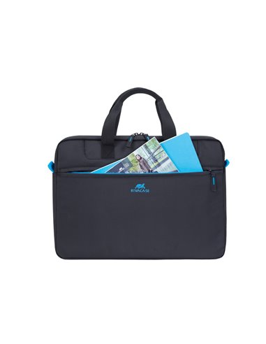 Сумка для ноутбука RivaCase Regent, 15.6", Полиэстер, Чёрный