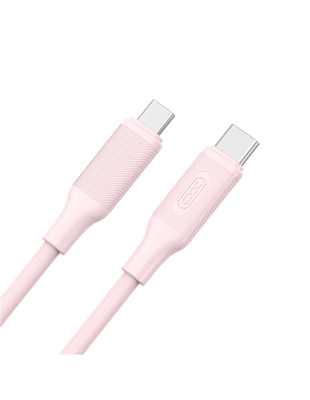 Cablu încărcare și sincronizare XO NB-Q265B, USB Type-C/USB Type-C, 1m, Roz