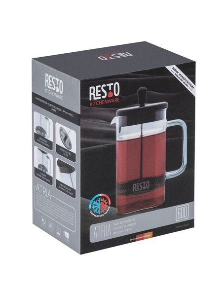 Cafetiera French Press RESTO 90503, 0,6L, Negru