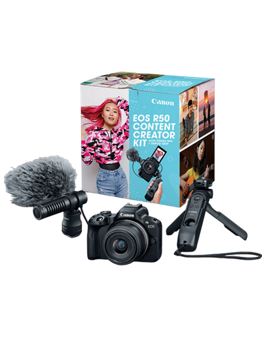 Aparat Foto Mirrorless Canon EOS R50 Black Content Creator Kit