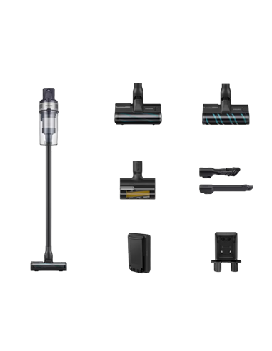 Aspirator Vertical Samsung Jet 75E Complete, Negru | Argintiu