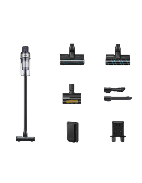Aspirator Vertical Samsung Jet 75E Complete, Negru | Argintiu