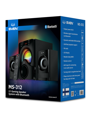 Sistem audio 2.1 CH SVEN MS-312, Negru