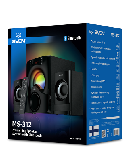 Sistem audio 2.1 CH SVEN MS-312, Negru