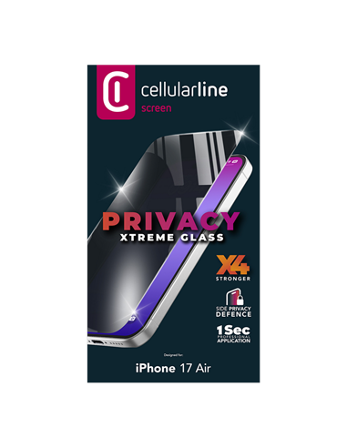 Sticlă de protecție Cellularline Tempered Glass Privacy pentru Apple iPhone Air, Negru