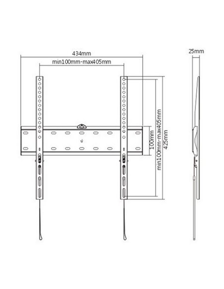 Suport fixat pe perete Gembird WM-55F-02, Negru