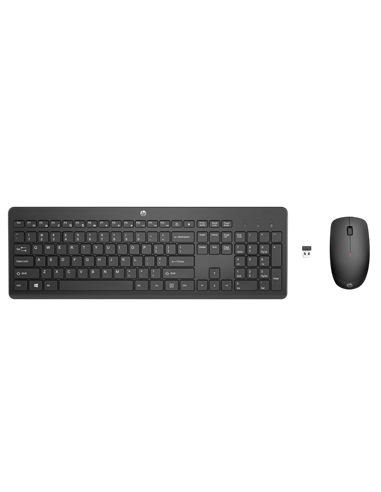 Клавиатура и мышь HP 230, Беспроводное, Чёрный
