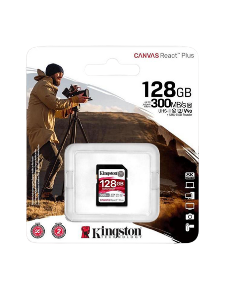 Карта памяти Kingston Canvas React Plus, 128Гб (SDR2/128GB)
