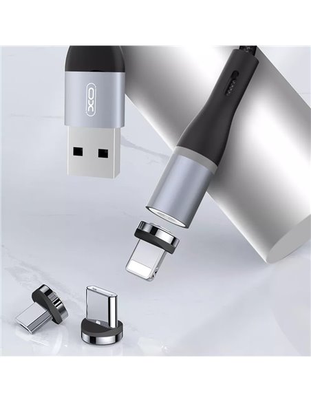 Cablu încărcare și sincronizare XO NB125, USB Type-A/micro-USB, 1m, Negru