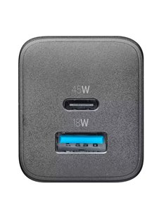 Зарядное устройство Cellularline Wall Charger GAN, 2 Ports, 45W, 45Вт, Чёрный 2