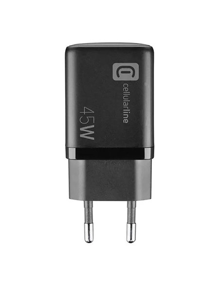 Încărcător Cellularline Wall Charger GAN, 2 Ports, 45W, 45W, Negru