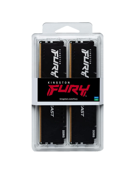 Оперативная память Kingston FURY Beast, DDR5 SDRAM, 6000 МГц, 64Гб, KF560C36BBEK2-64