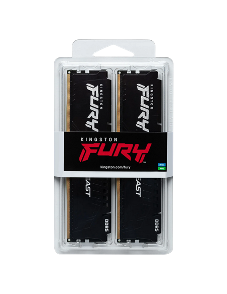 Оперативная память Kingston FURY Beast, DDR5 SDRAM, 6000 МГц, 64Гб, KF560C36BBEK2-64