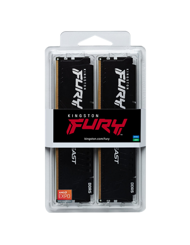 Оперативная память Kingston FURY Beast, DDR5 SDRAM, 6000 МГц, 64Гб, KF560C36BBEK2-64