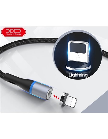 Cablu încărcare și sincronizare XO NB125, USB Type-A/Lightning, 1m, Negru