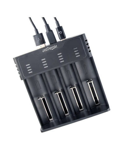 Încărcător Acumulatori Energenie BC-USB-02, Negru