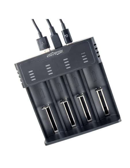 Încărcător Acumulatori Energenie BC-USB-02, Negru