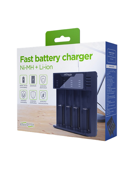 Încărcător Acumulatori Energenie BC-USB-02, Negru