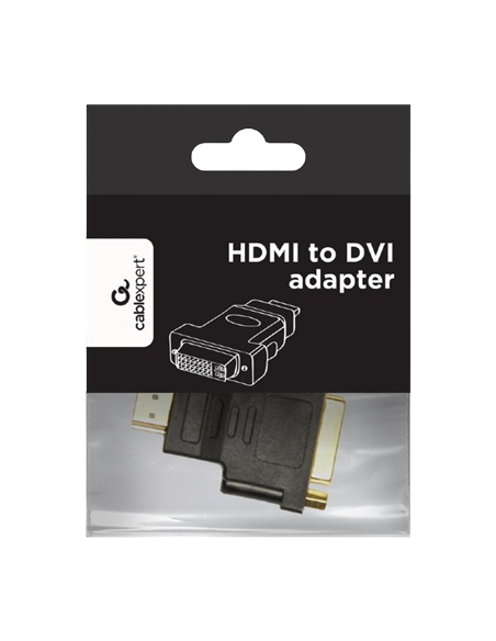 Видеоадаптер Cablexpert A-HDMI-DVI-3, HDMI (M) - DVI-D (F), 0,1м, Чёрный
