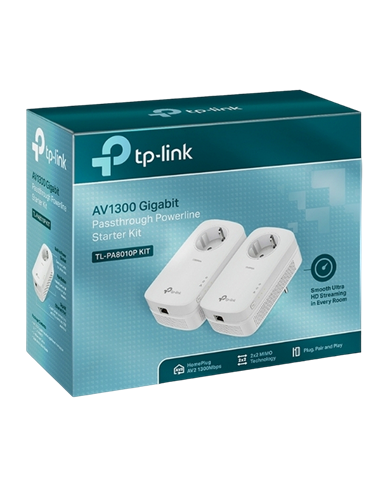 Powerline Adapter  TP-LINK TL-PA8010PKIT, AV1300, 1300 Mbps, Alb