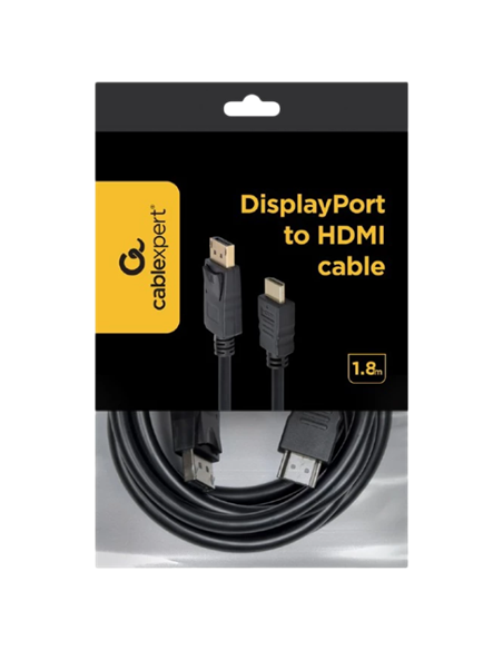 Видео кабель Cablexpert CC-DP-HDMI-6, DisplayPort (M) - HDMI (M), 1,8м, Чёрный