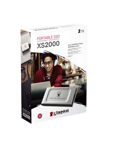 SSD portabil extern Kingston XS2000 BoC, 2 TB, Argintiu (SXS2000/2000GA)