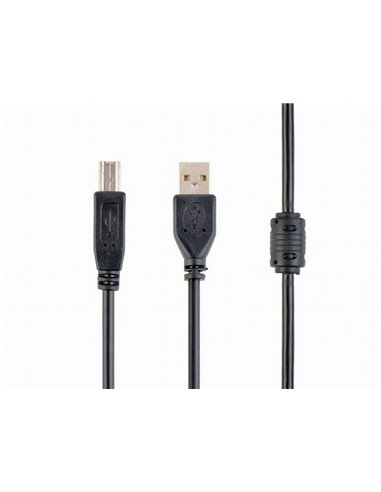 Cablu de date pentru periferice Cablexpert CCFB-USB2-AMBM-3M, USB Type-A/USB Type-B, 3m, Negru