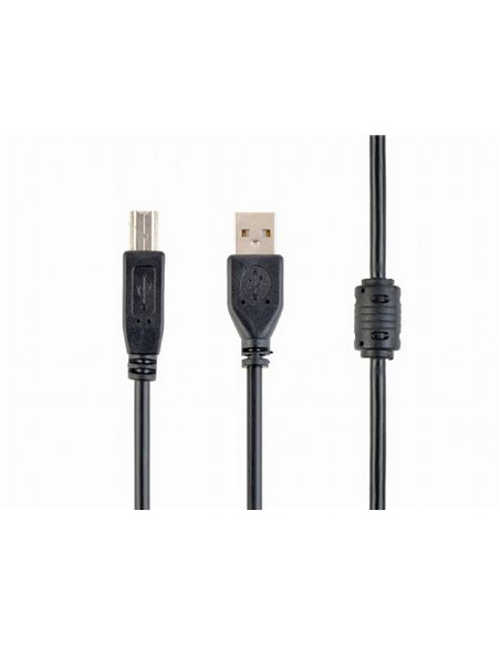 Кабель данных для периферийных устройств Cablexpert CCFB-USB2-AMBM-3M, USB Type-A/USB Type-B, 3м, Чёрный